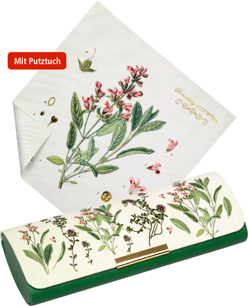 4029753220745_1-1 Brillenetui mit Putztuch Kräuter - Sammlung Augustina