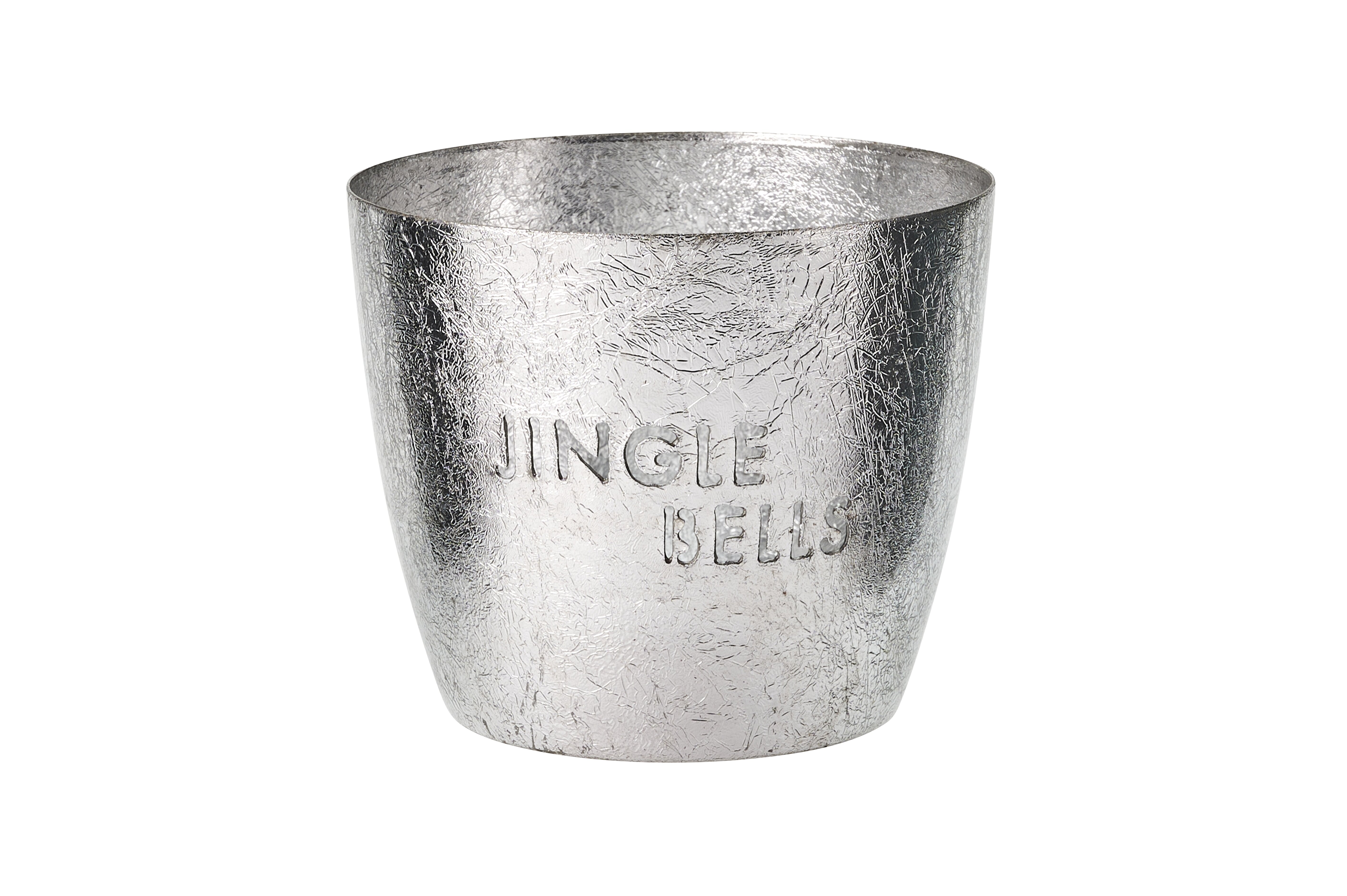 1064304022 Madras, Windlicht, M, Jingle bells, silber