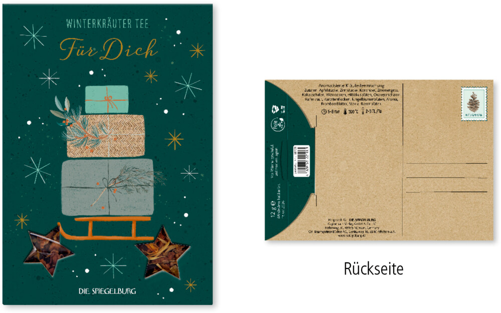 4029753221001_3 Grußkarte mit Tee - Cozy Christmas (einzeln)