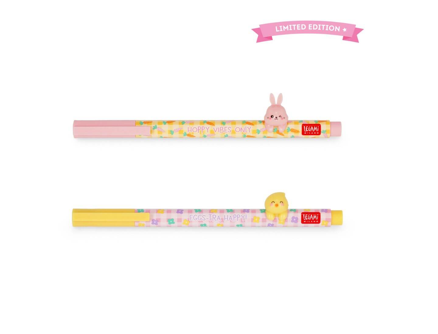 Set aus 2 Gelstiften mit Deko-Tierchen - Lovely Friends - Hoppy Easter