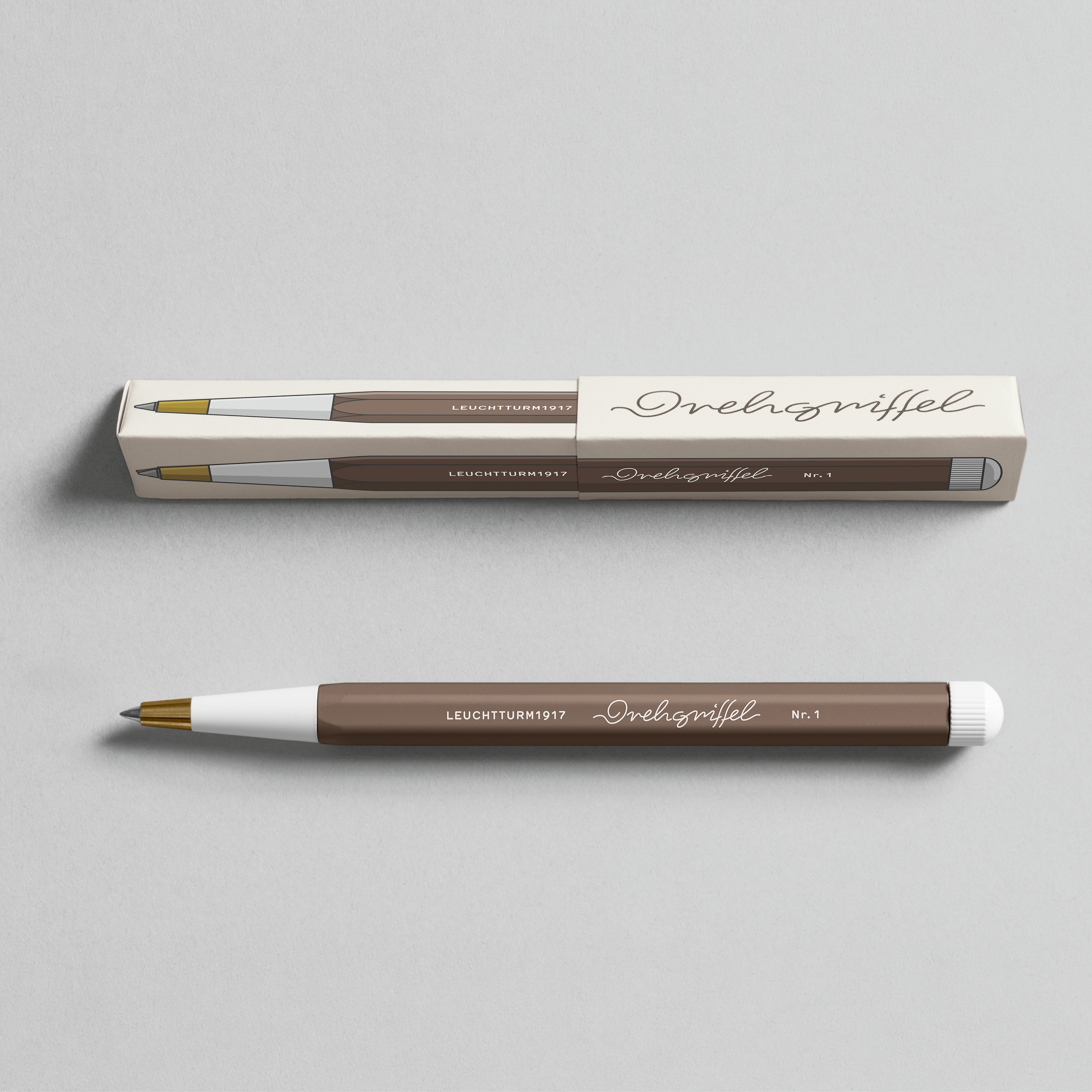 Drehgriffel Nr. 1, Warm Earth - Gelstift mit schwarzer Tinte