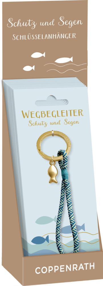Kurzes Schlüsselband mit Fischanhänger - Schutz und Segen