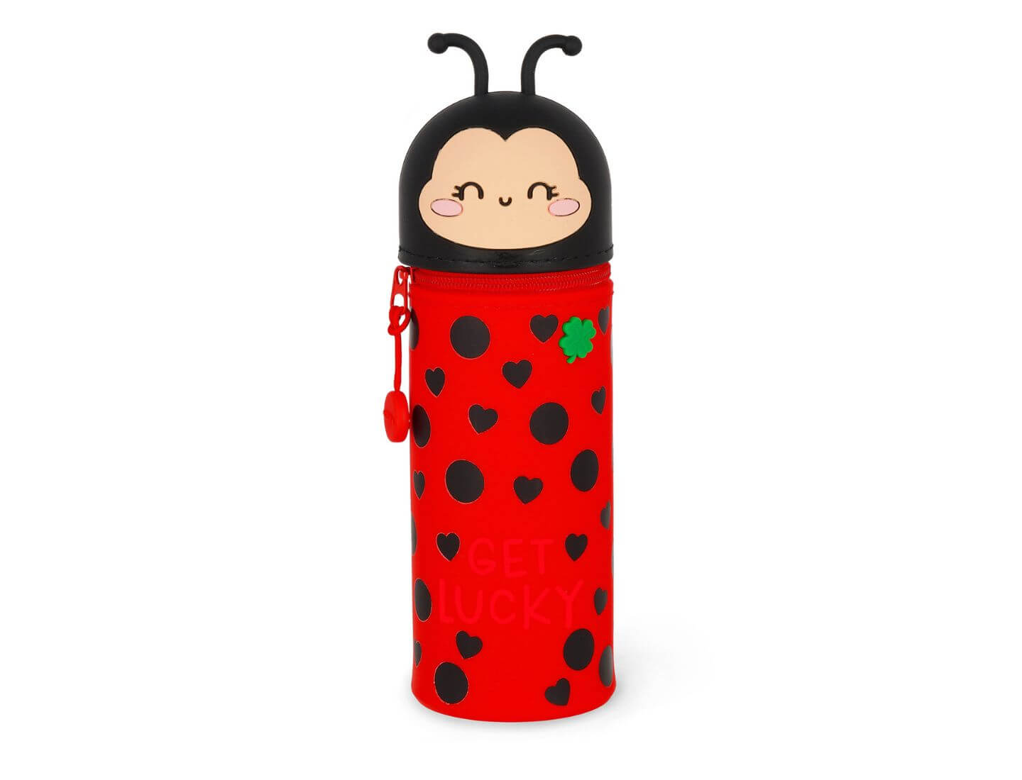 2-in-1-Federmäppchen aus Silikon - Ladybug „Get Lucky“