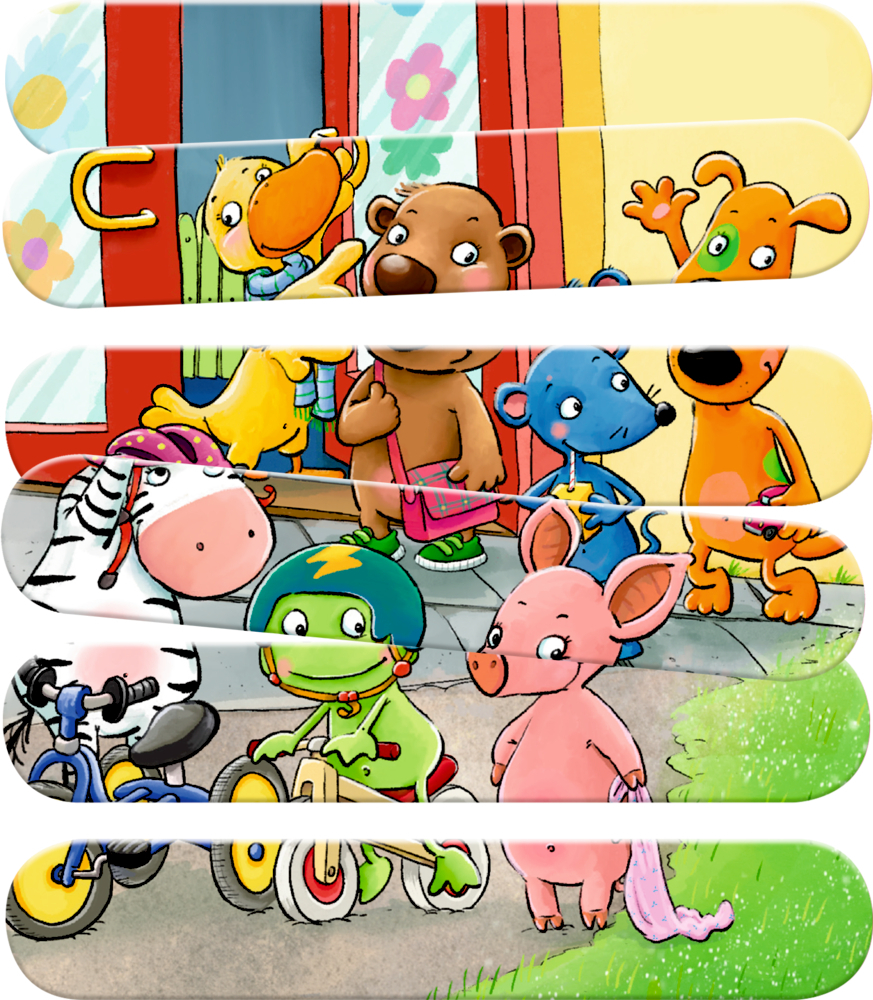 Stäbchen-Puzzle Die Lieben Sieben (3x6 Teile)