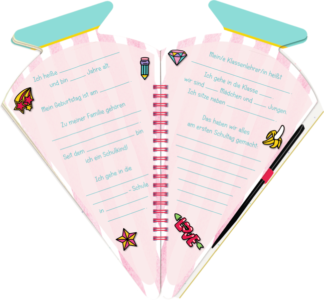4050003949475_1 Schultüten-Kratzelbuch Funny Patches,pink - Hurra, endlich Schule!