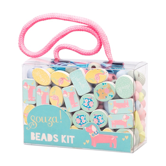 Perlen Bastelset Tiere mint-blau