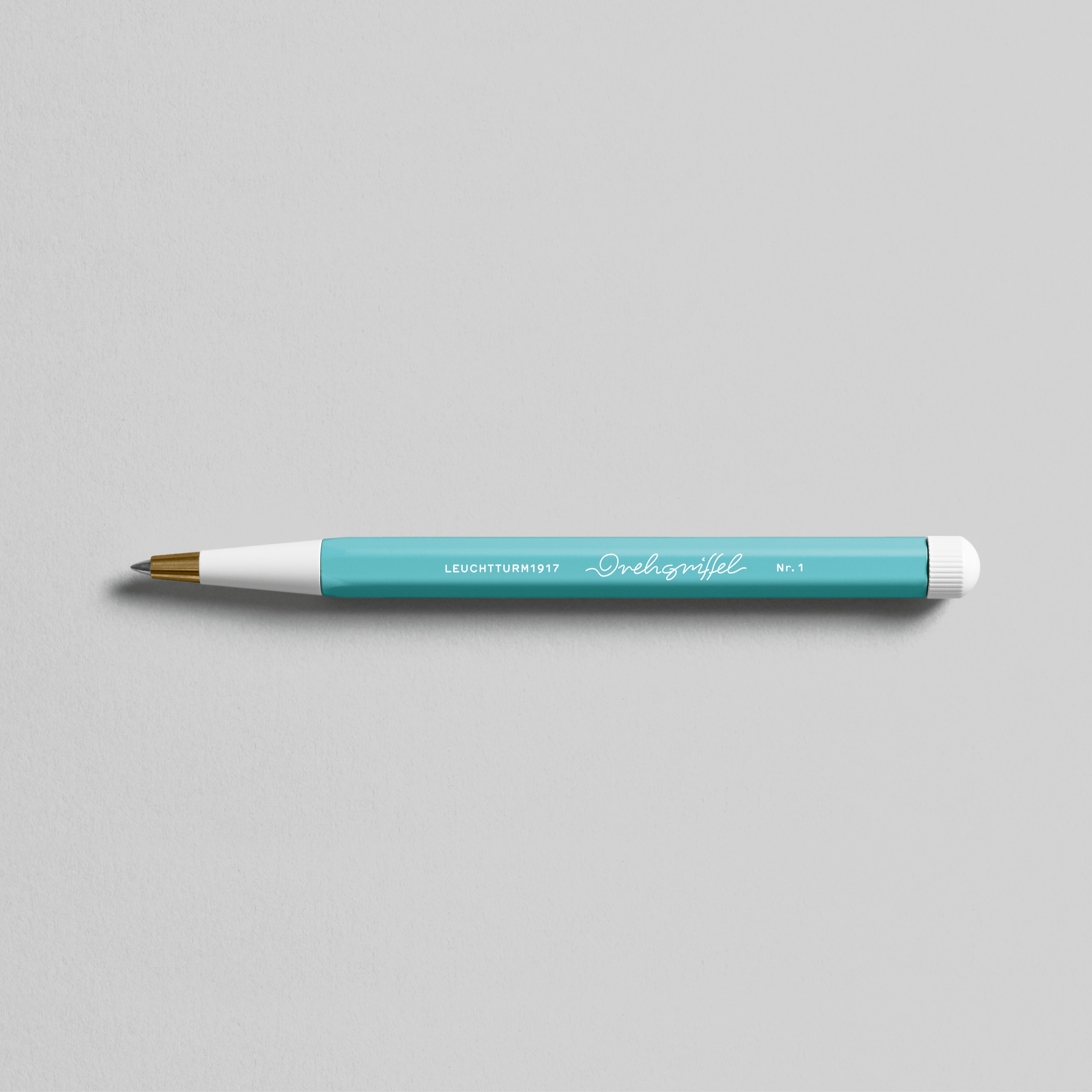 Drehgriffel Nr. 1, Aquamarine - Gelstift mit schwarzer Tinte