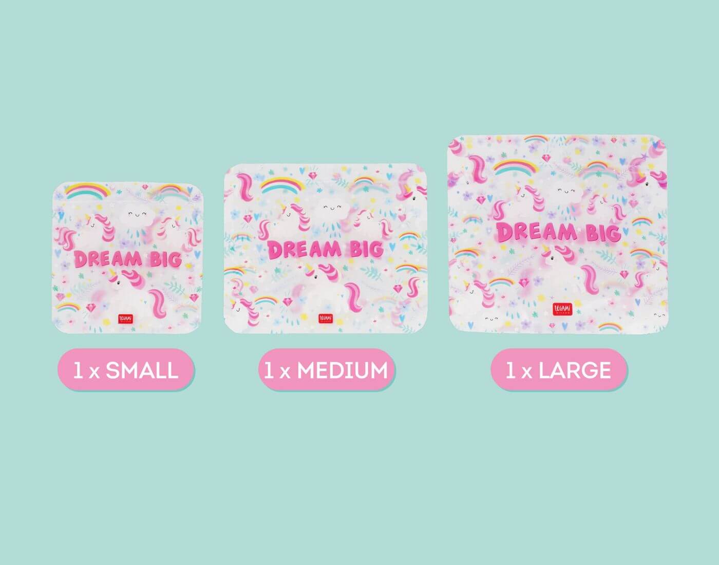Legami Snack bags 3er Set Unicorn