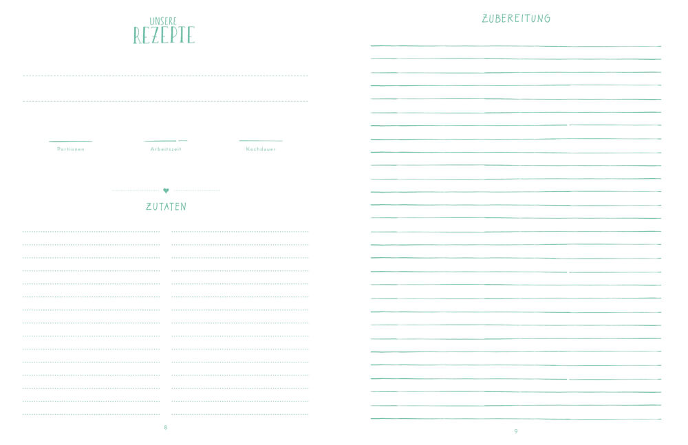 Unsere liebsten Rezepte - always & forever (Einschreibbuch)