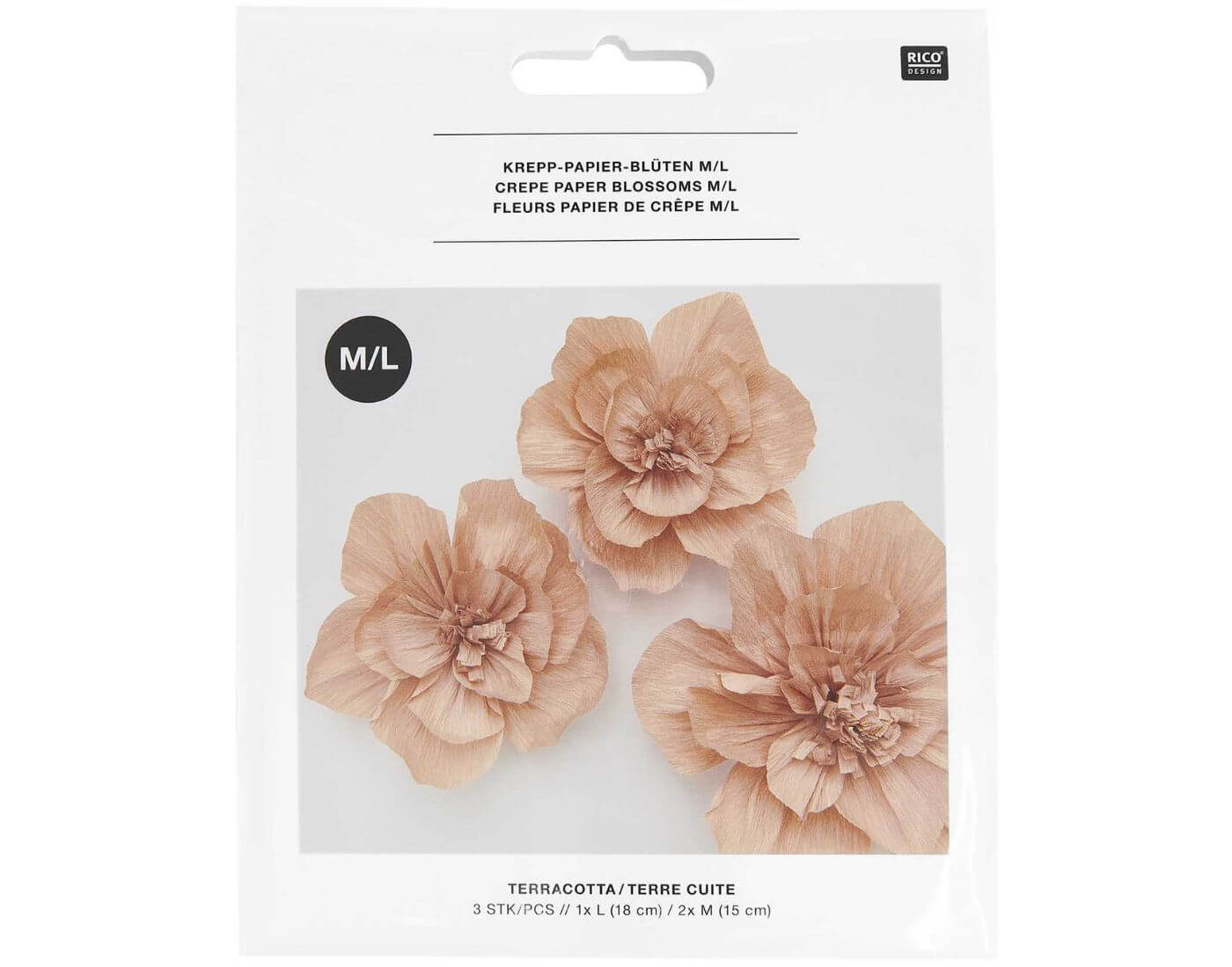 rico-kreppblume-terracotta-1-1 Krepppapier Blüten, terracotta (3 Stück)
