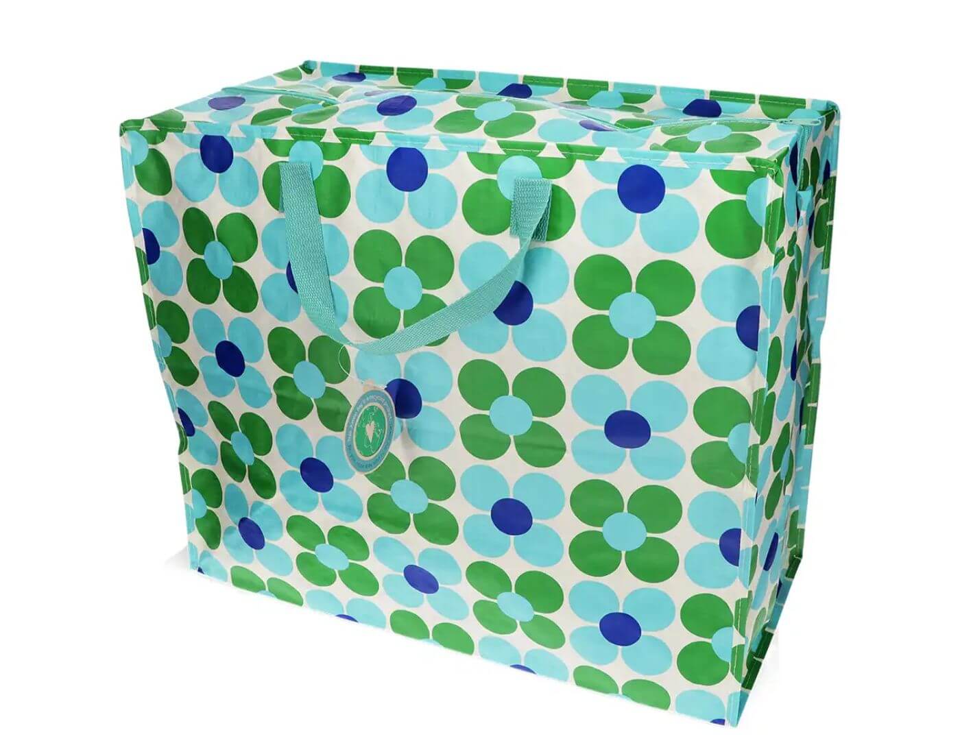 rex-london-jumbo-tasche-daisy-blau-2 XXL-Tasche Gänseblümchen Blau / Grün