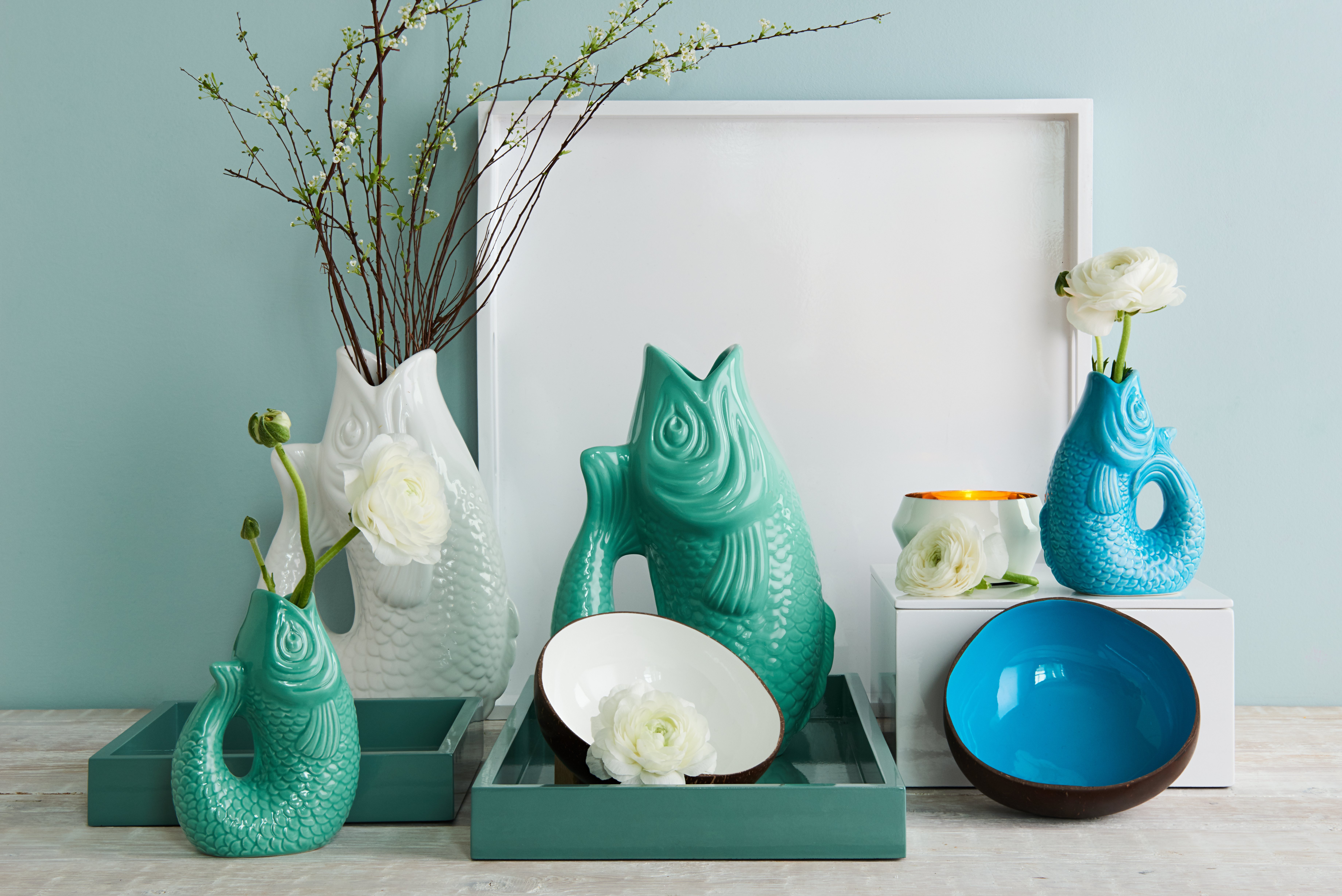 Monsieur Carafon, Fisch, Vase, Karaffe, S, weiß, 1,2 Liter