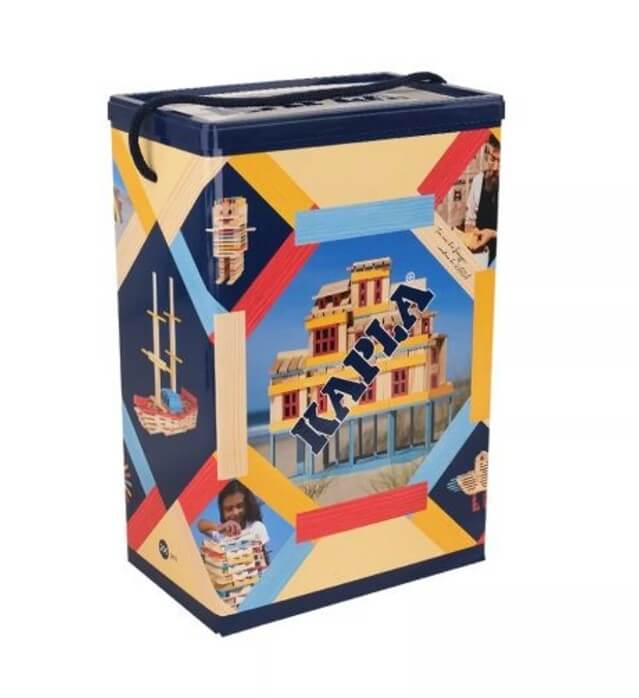 KAPLA - 200er Box - Sommer Edition - Blau, Gelb, Rot, Natur