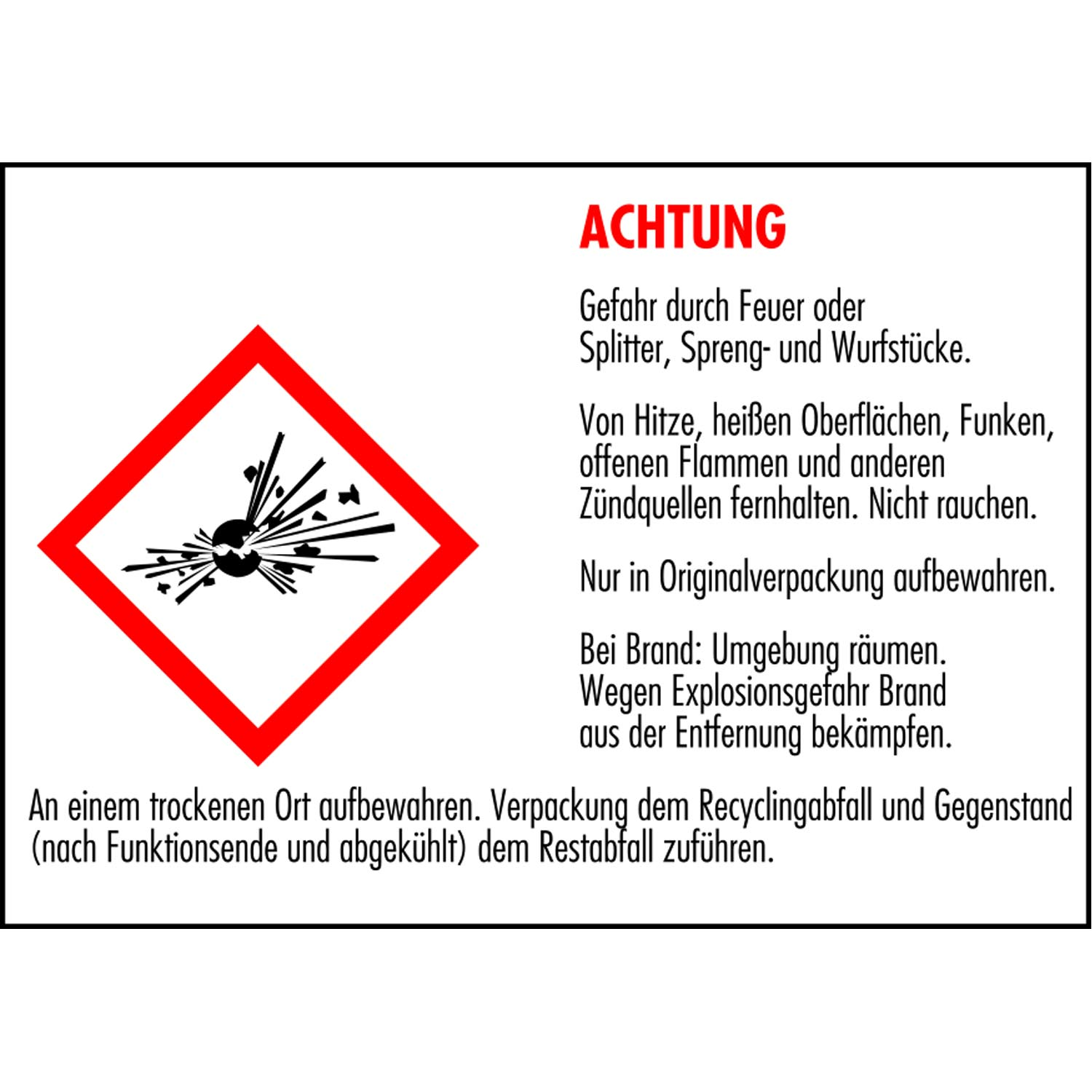 Gefahrenetikett_14S Tischfeuerwerk 'Alles Gute' 2er-Beutel