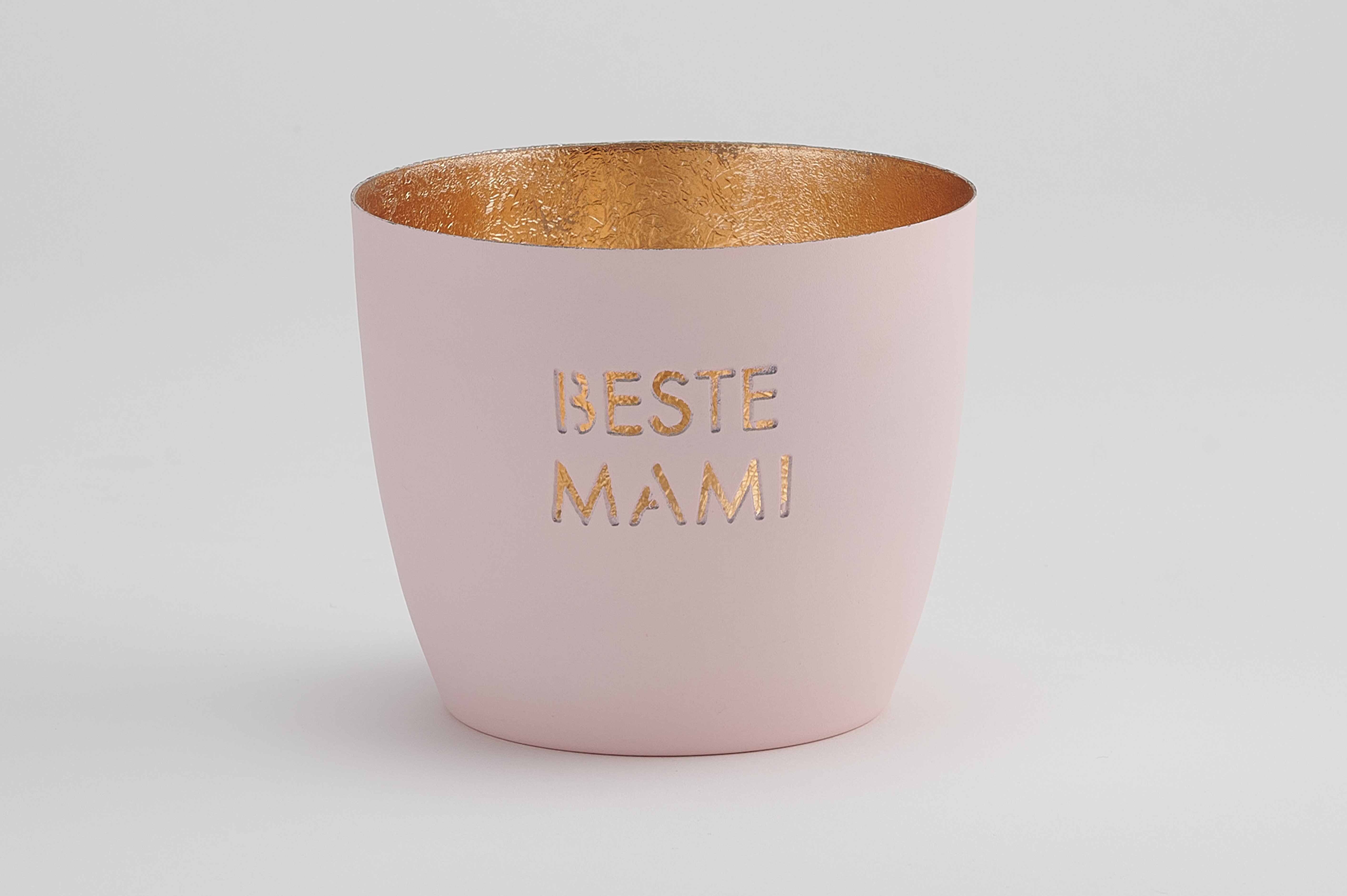 Madras, Windlicht, M, Beste Mami, pastellrosa/gold