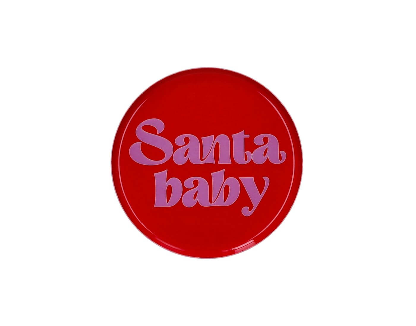 Love Trays, Dekotablett, XS, Motiv: Santa baby, rund, rot