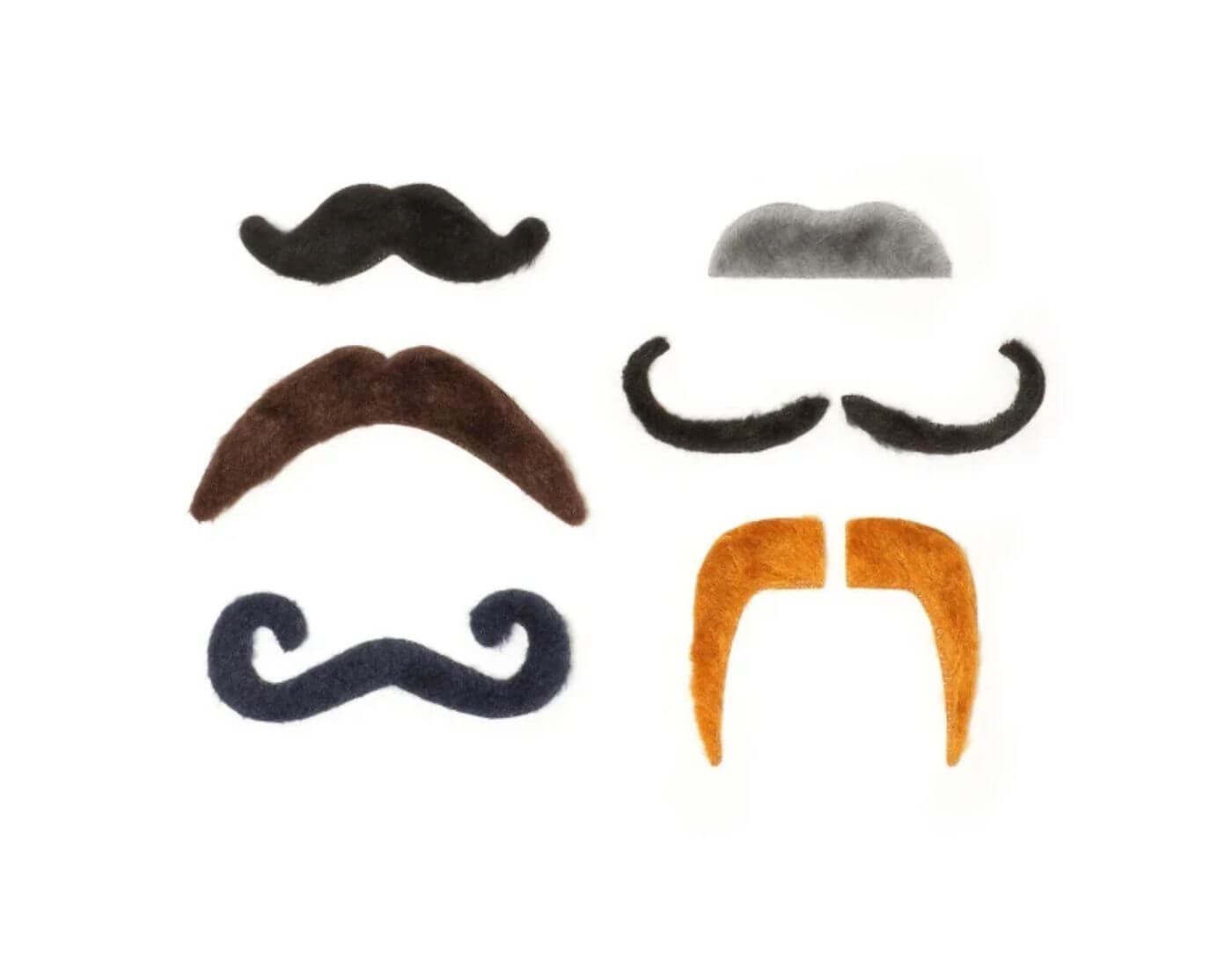 Set mit 6 falschen Schnurrbärten - Hot Mou-Stache