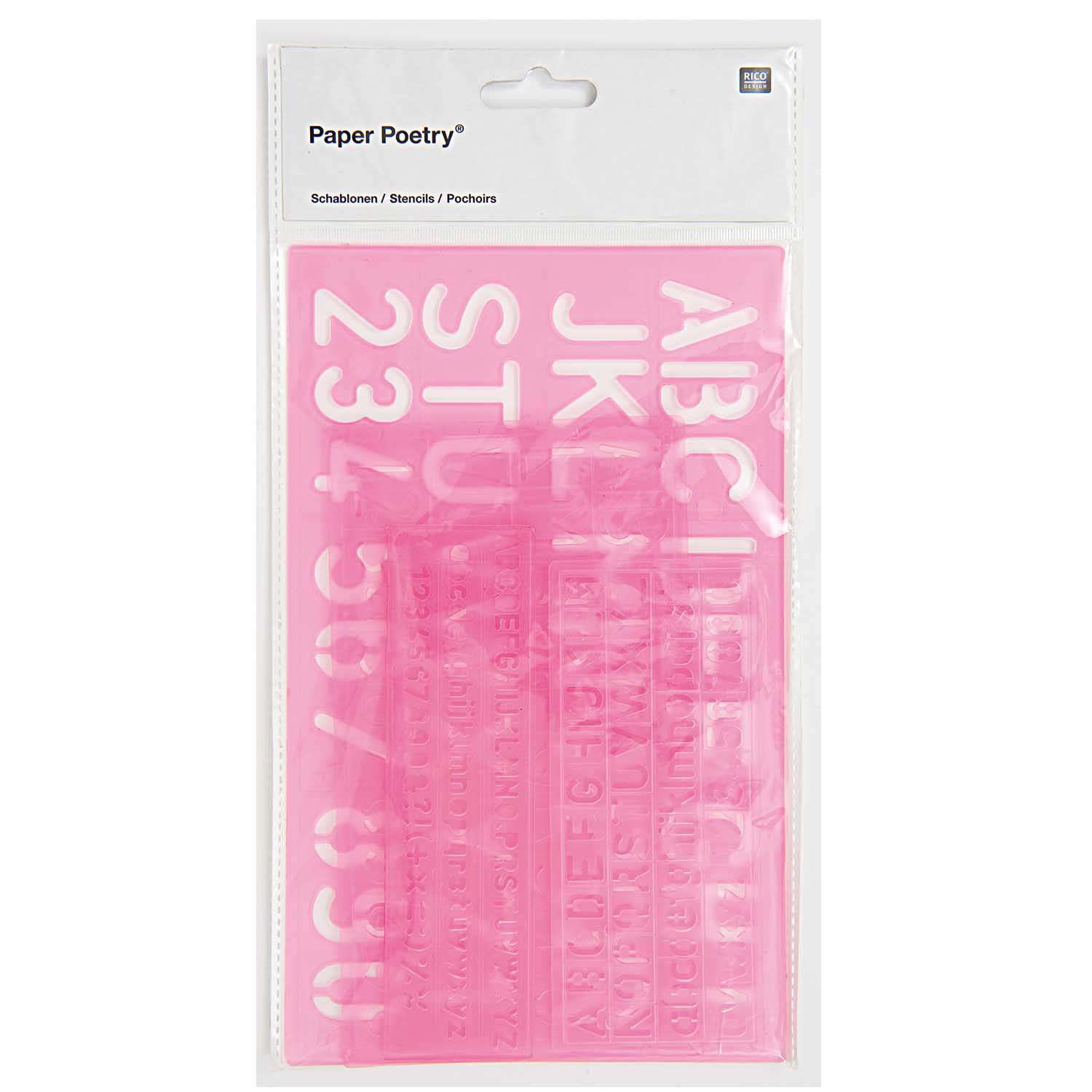 SCHABLONENSET BUCHSTABEN UND ZAHLEN PAPER POETRY