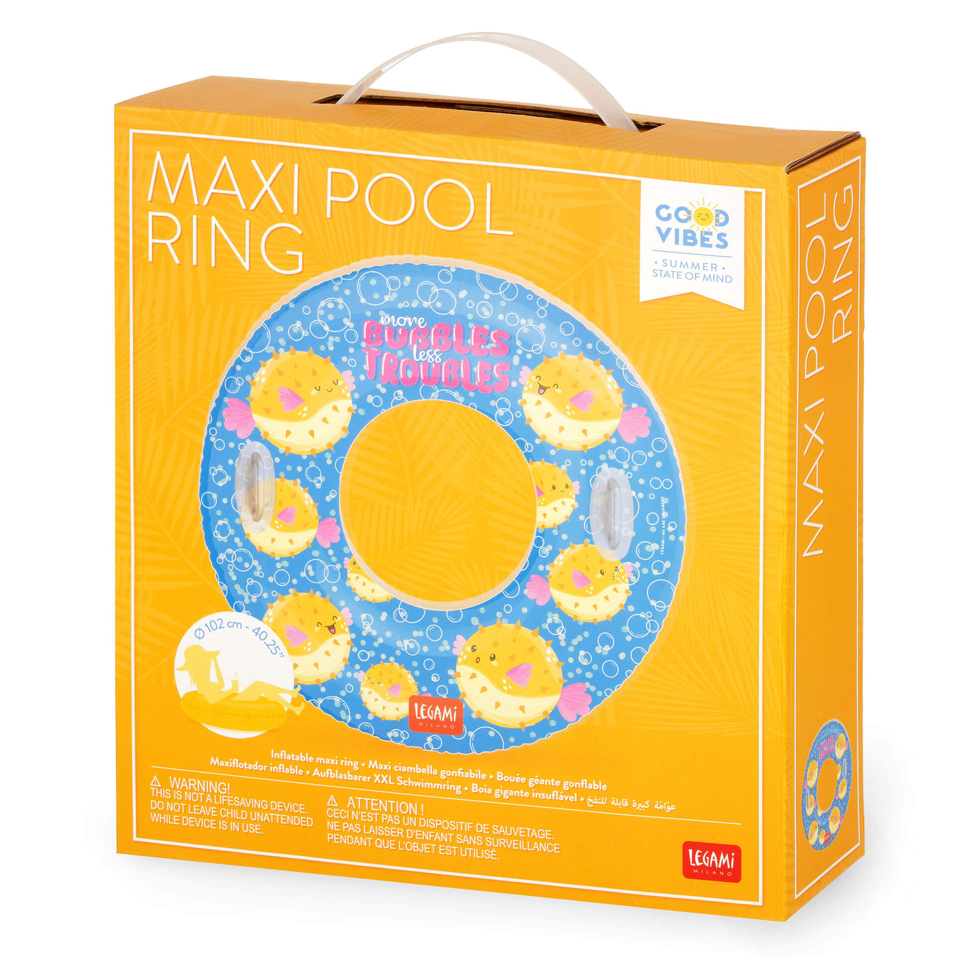 Aufblasbarer Maxi-Schwimmring - Good Vibes - Pufferfish