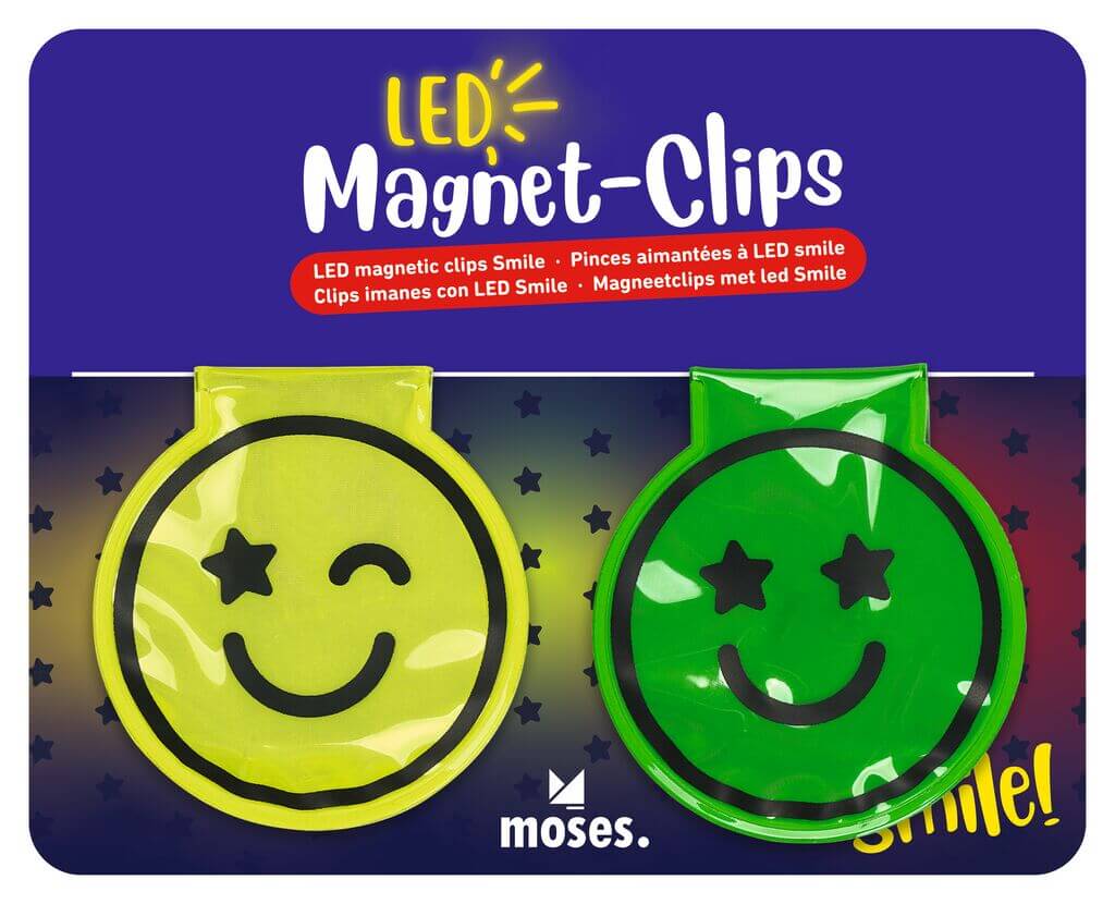 Magnet Clips mit LED Smile