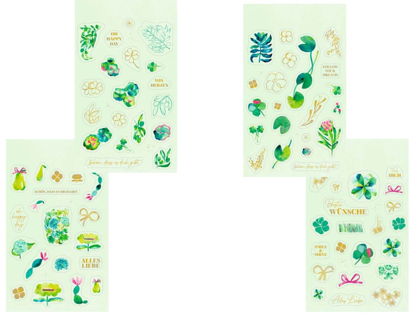 Stickerbogen: Sticker und Etiketten - All about green