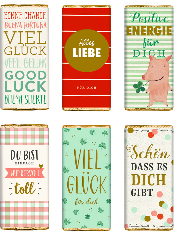 Glücks-Schokolade - Viel Glück (einzeln) Glücks-Schokolade - Viel Glück (einzeln)