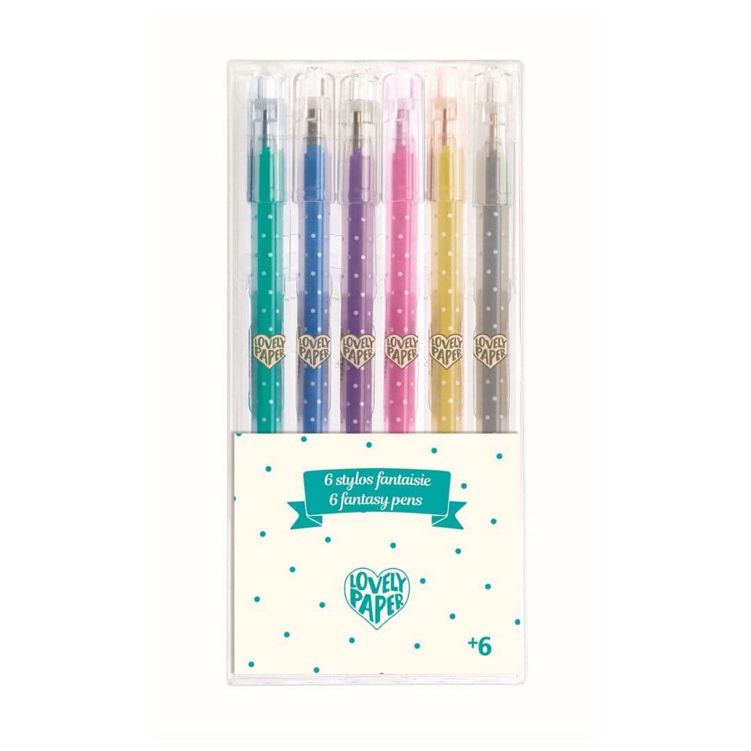 6 Glitzer Gelstifte
