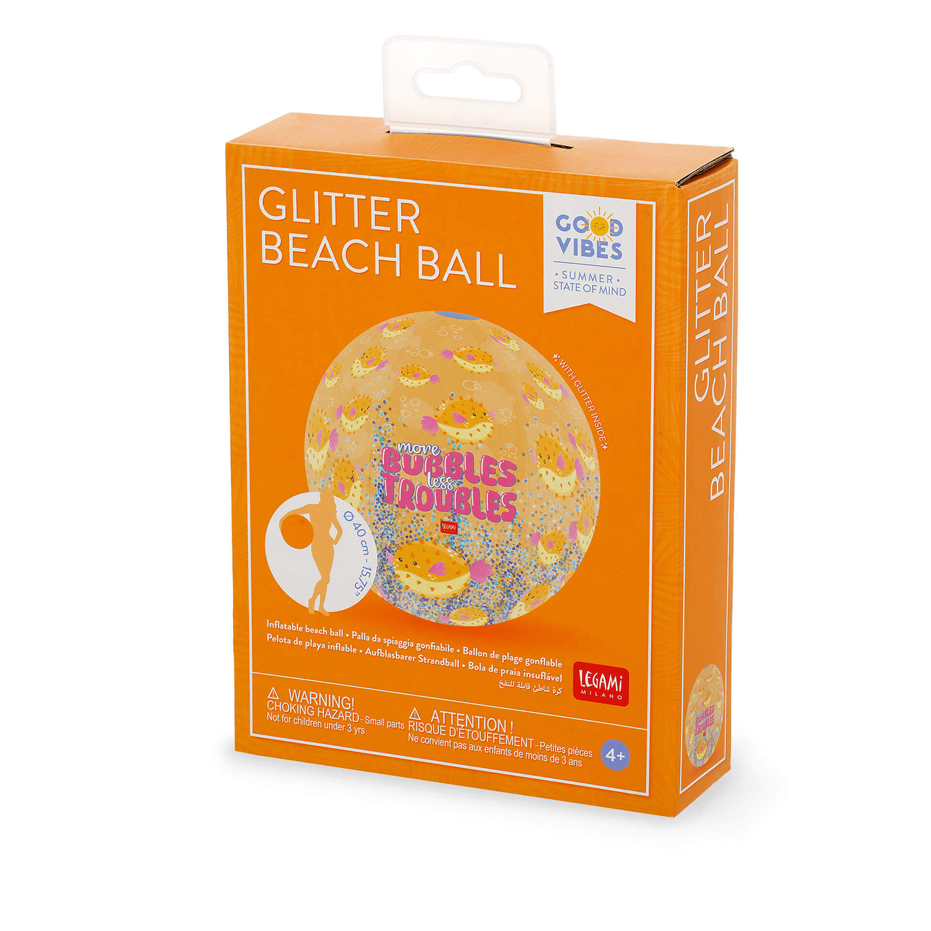Aufblasbarer Strandball - Glitter Beach Ball Pufferfish
