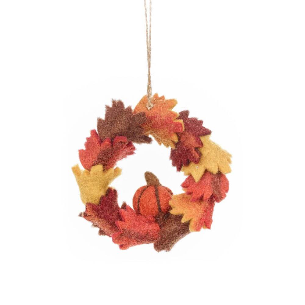 handmade_felt_autumn_leaf_and_pumpkin_wreath_hanging_decoration_b-1 Handgemachter Filz-Herbstlaub- und Kürbiskranz als Heimdekoration