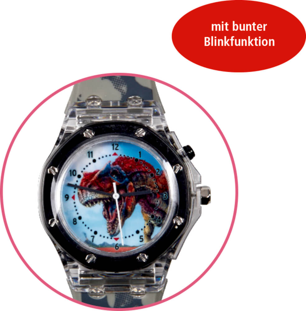 Armbanduhr - T-Rex World (mit bunter Blinkfunktion)