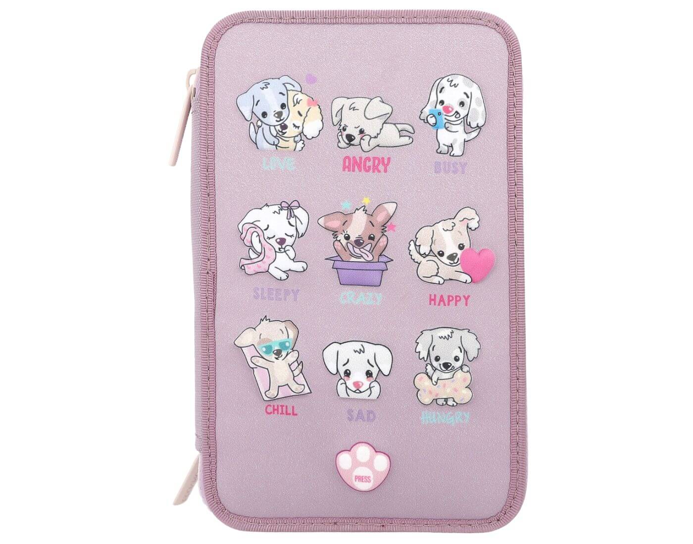 depesche-federtasche-Stimmungsbarometer-3 TOPModel 3 Fach Federtasche LED Hunde Stimmungsbarometer