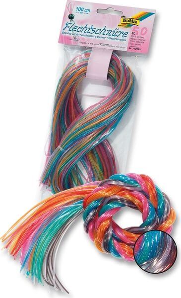 Scoubidous mit Glitter FOLIA 50 Stück - Glitter-Mix