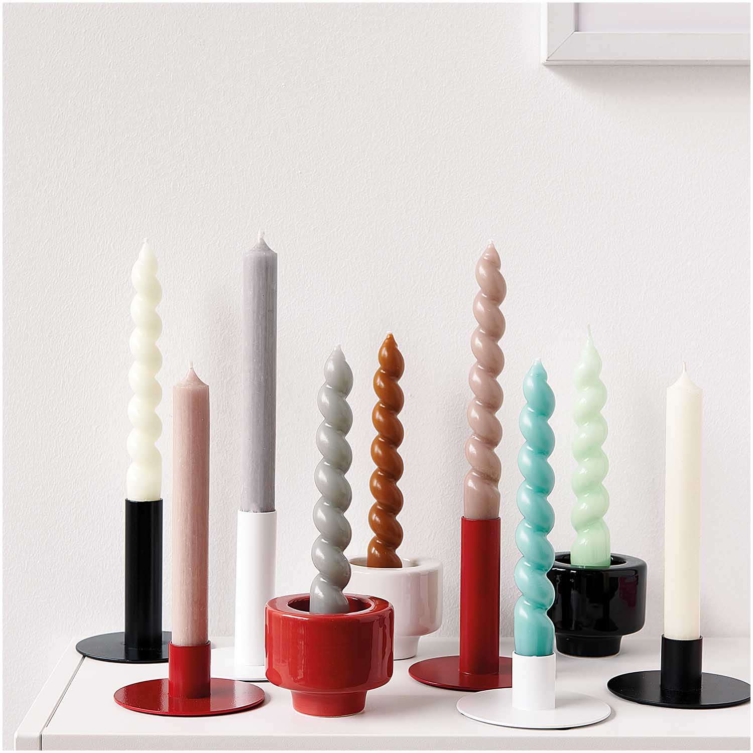 Keramik-Kerzenhalter multifunktional schwarz, Kerzenständer
