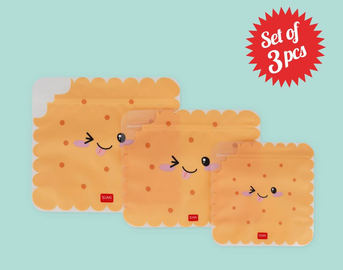 Legami Snack bags 3er Set Cookie