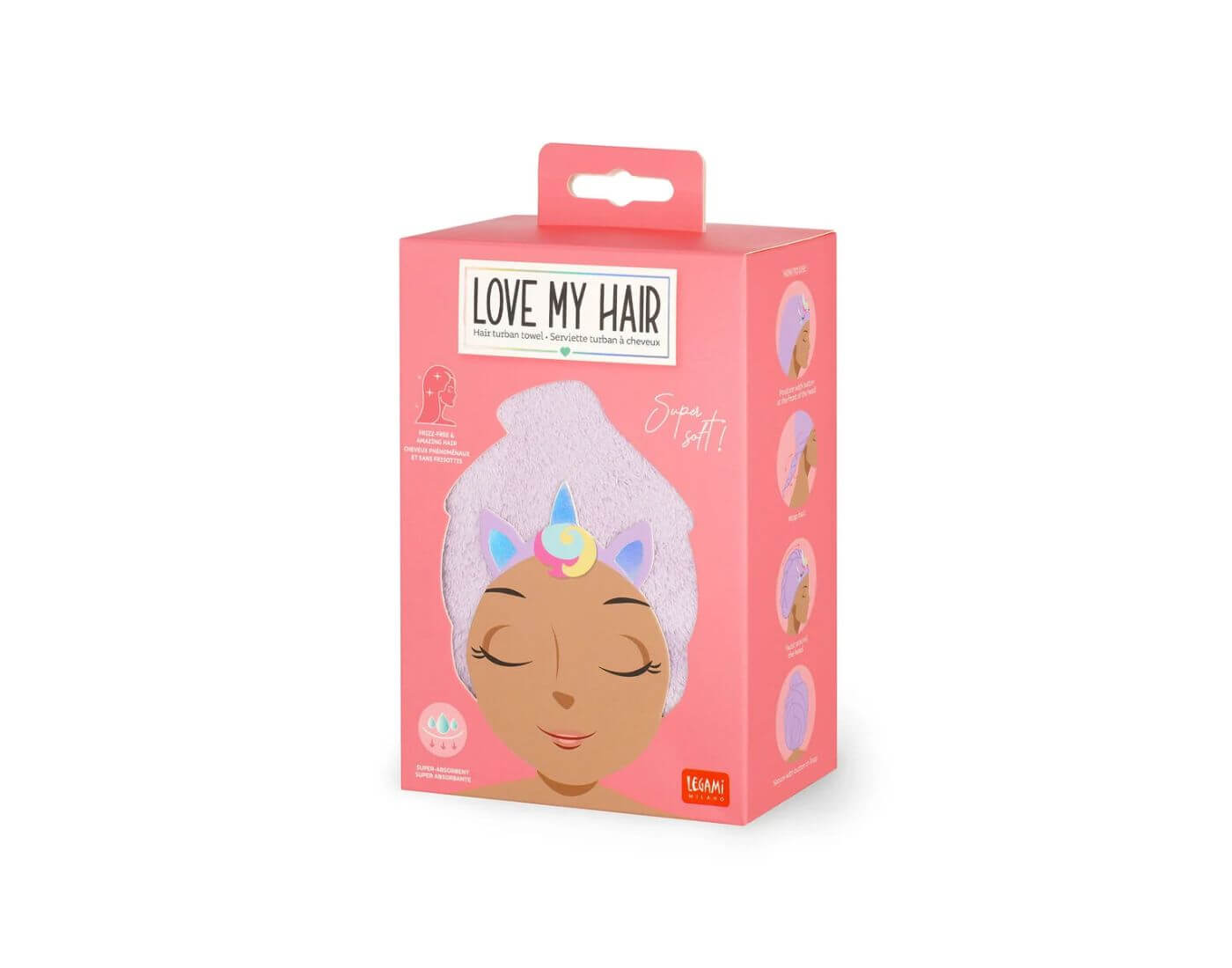 Turban-Handtuch für die Haare - Love my Hair Unicorn