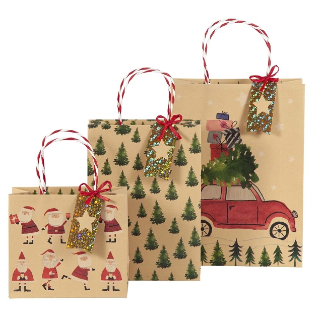 Geschenktüte Kraftpapier Santa (versch. Größen)