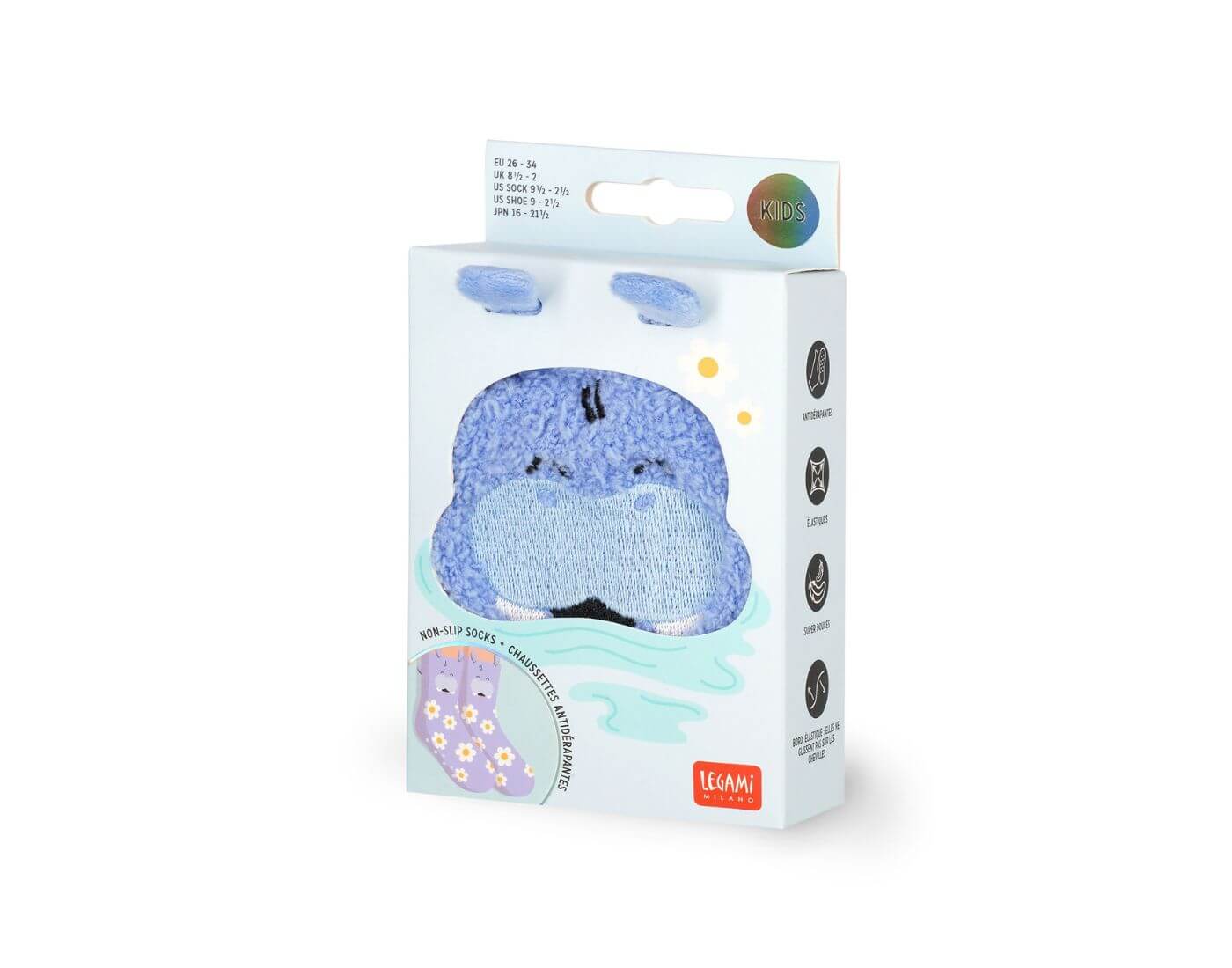 Rutschfeste Socken - Hippo - Größe 26-34
