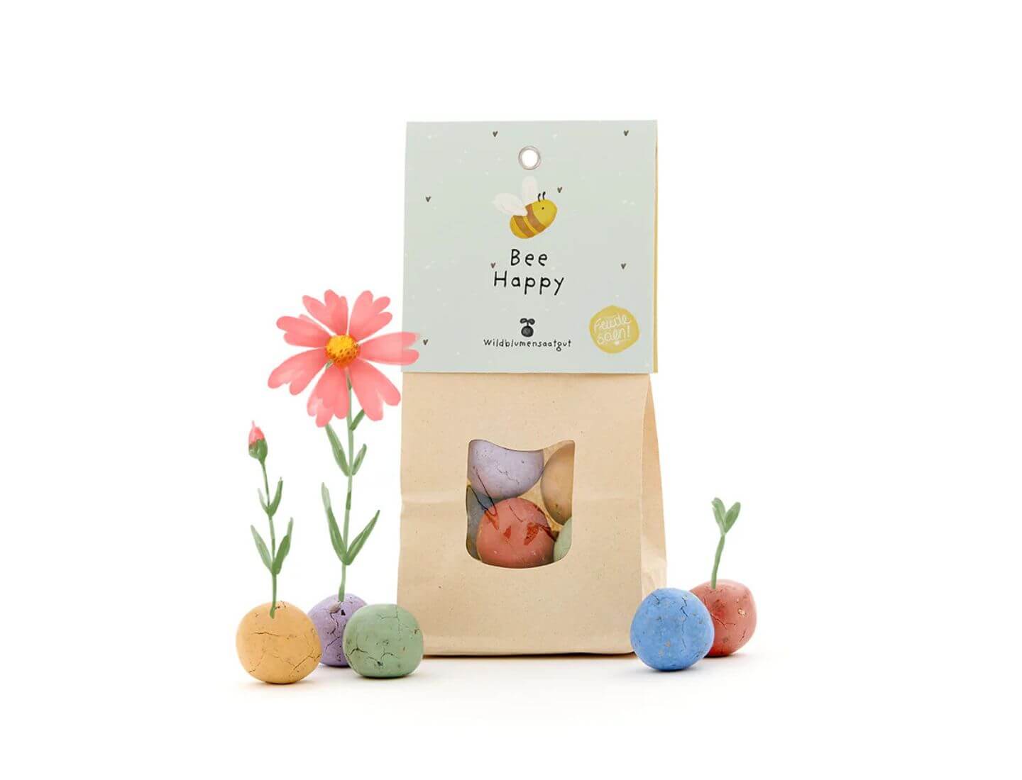 Bee Happy - Bunte Blumenmurmeln