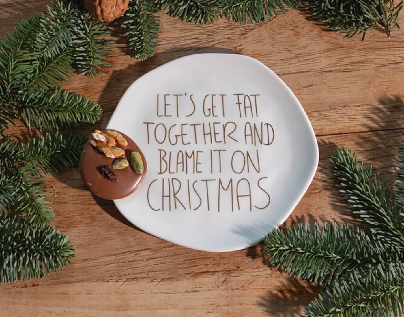 Weihnachtsteller. Klein - Let´s get fat together