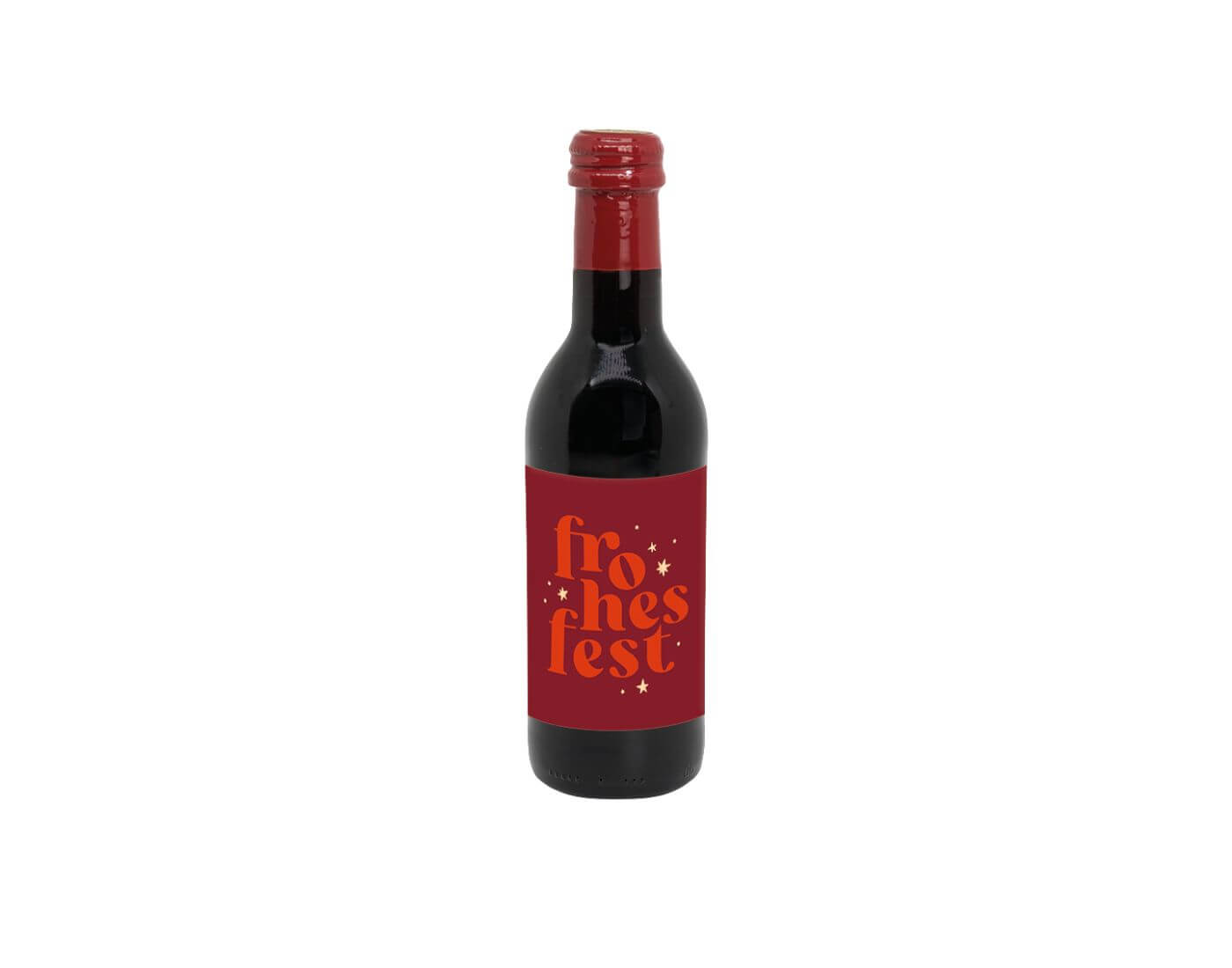 Glühwein-Flasche rot 0,25l Frohes Fest