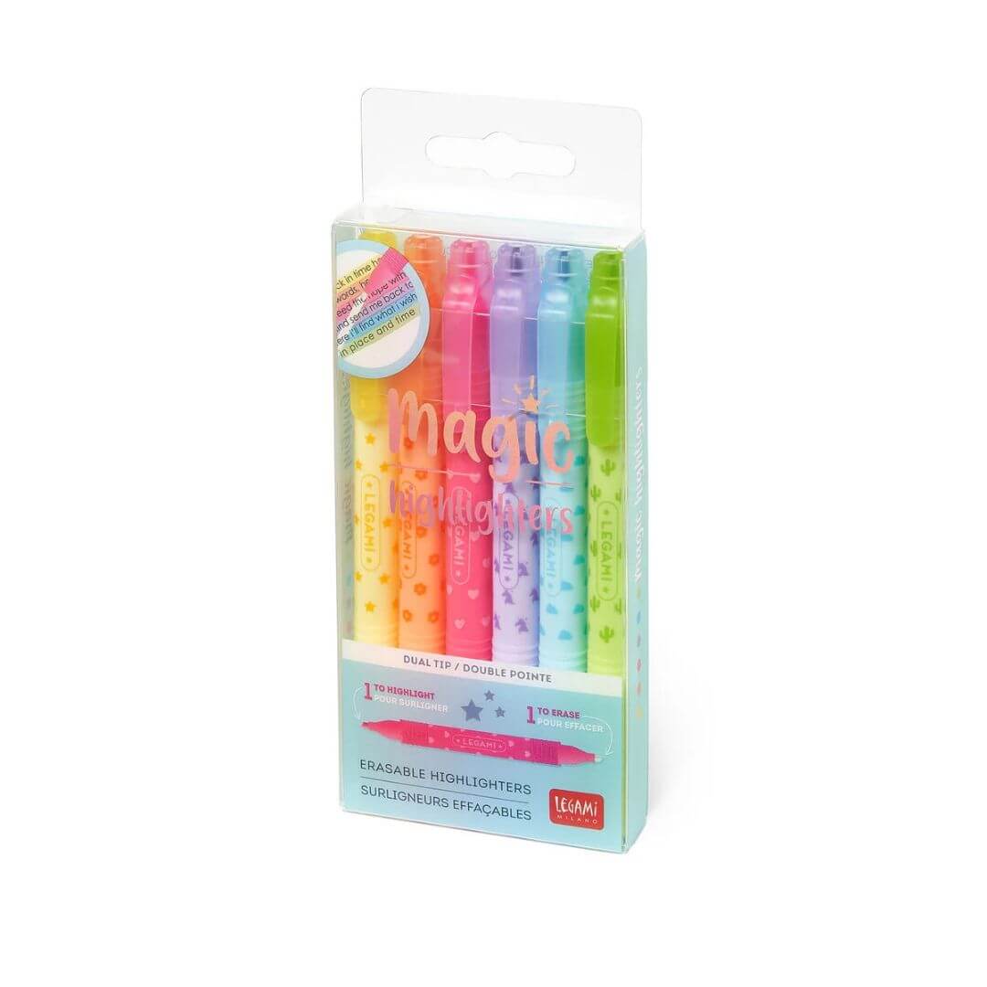 marker-set-legami-3 Set mit 6 löschbaren Textmarkern