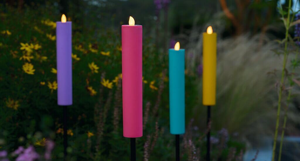 4033477871855_Stimmung-2 Blatt & Blüte Solar-Gartenkerze (versch. Farben)