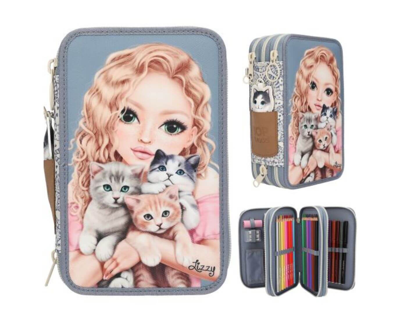 TOPModel 3 Fach Federtasche CAT LOVE