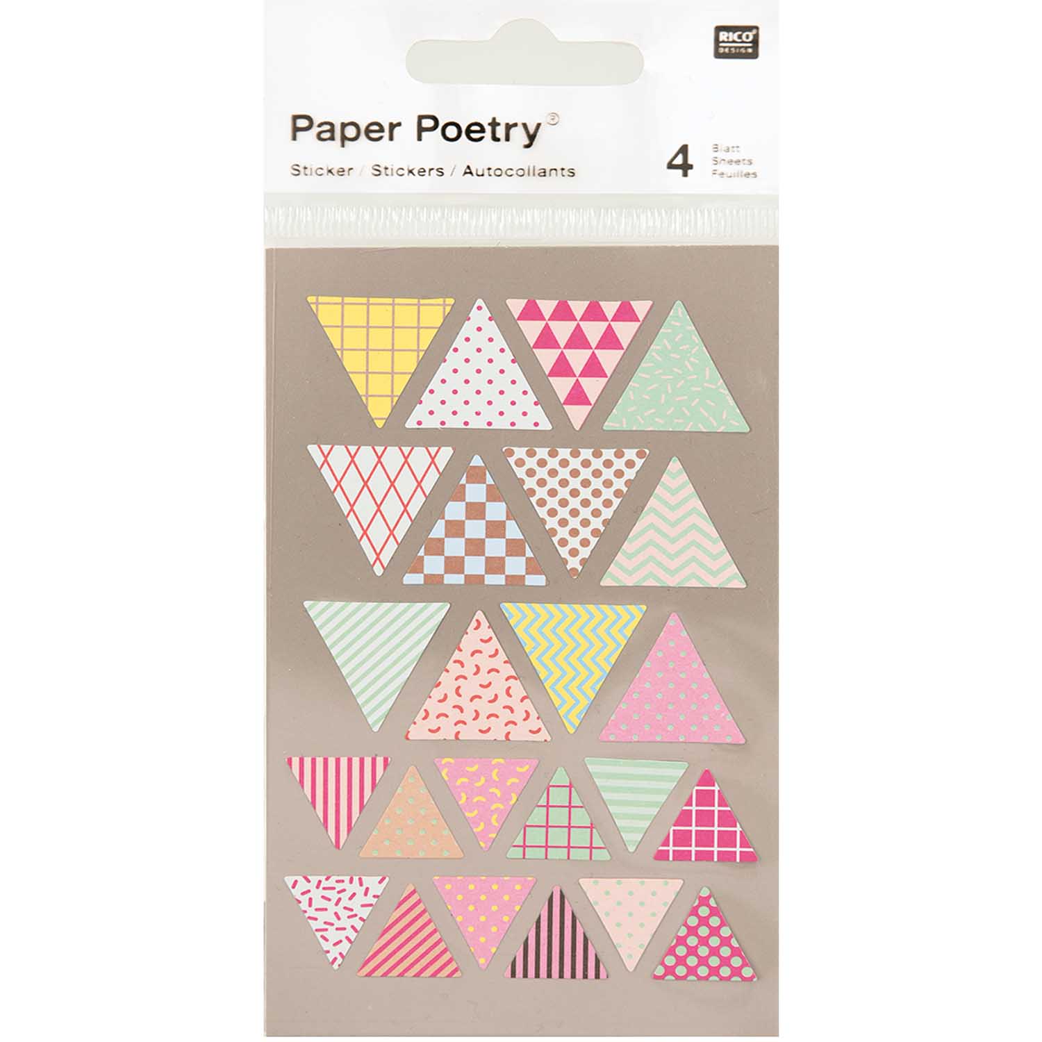 08792-76-28_1 Paper Poetry Sticker Wimpel mehrfarbig 4 Bogen