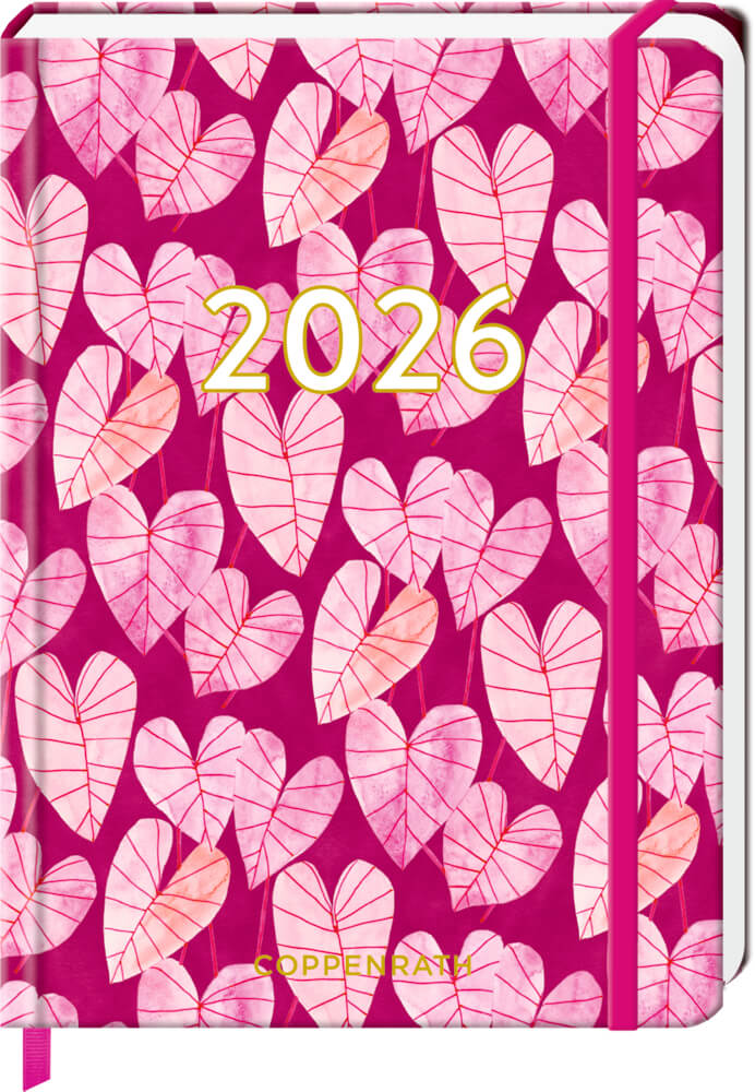 Kleiner Wochenkalender: Mein Jahr 2026 Blätter (All about pink)