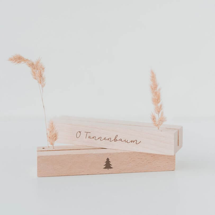 Eulenschnitt - Karten- und Trockenblumenständer Tannenbaum im 2er Set