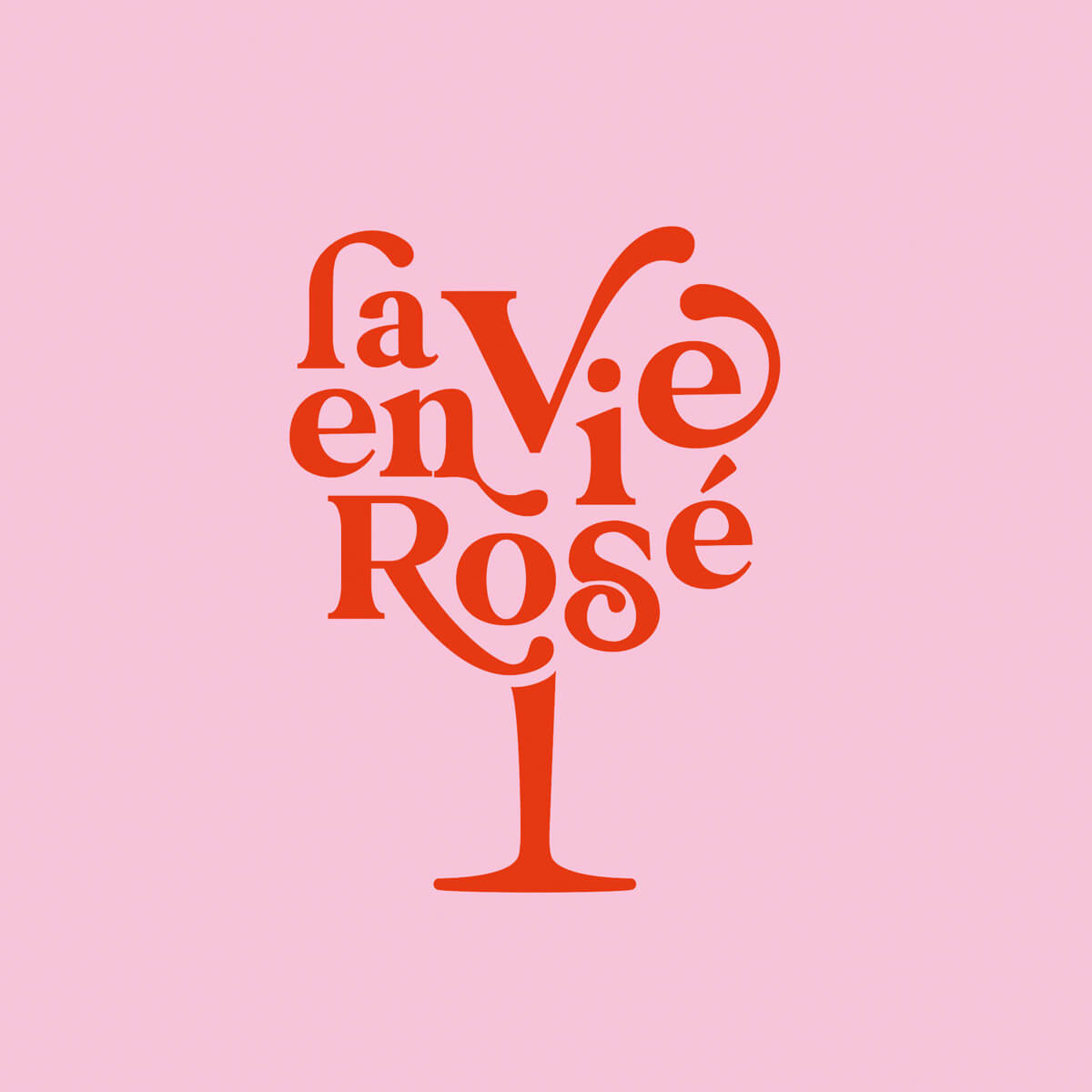 Servietten La vie en Rosé