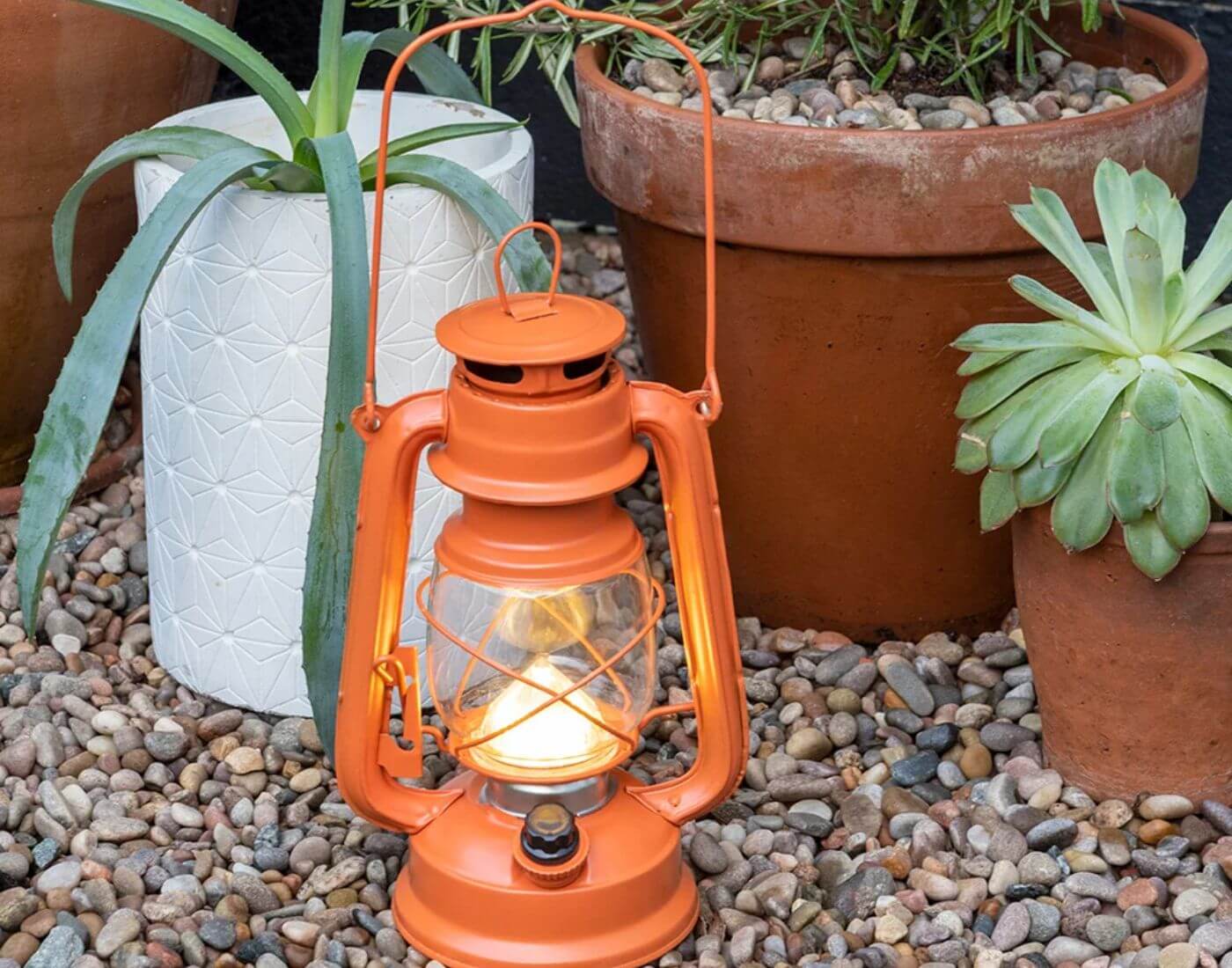 LED-Sturmlampe Rauchiges Orange LED-Sturmlampe Rauchiges Orange