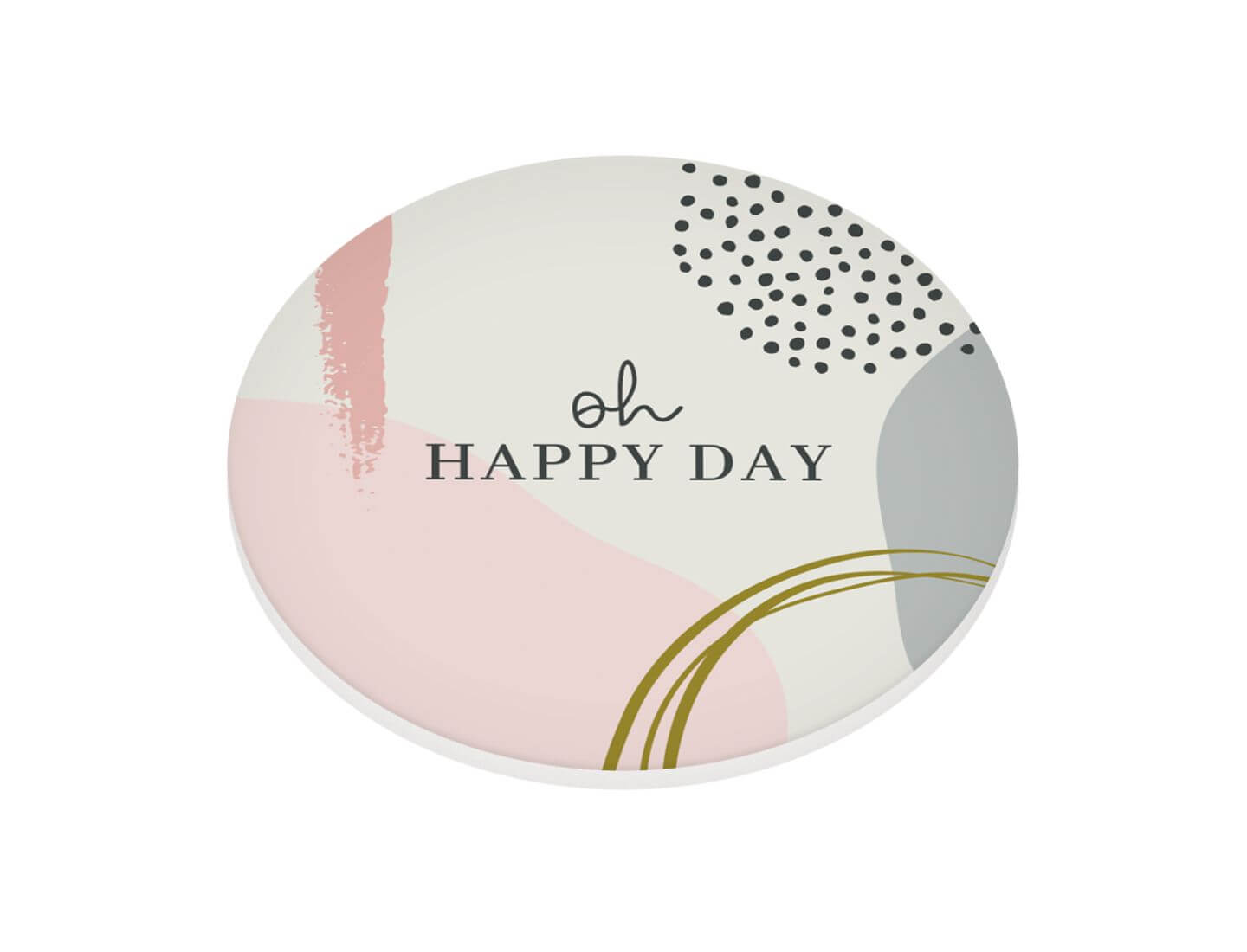 Keramik-Untersetzer oh Happy Day