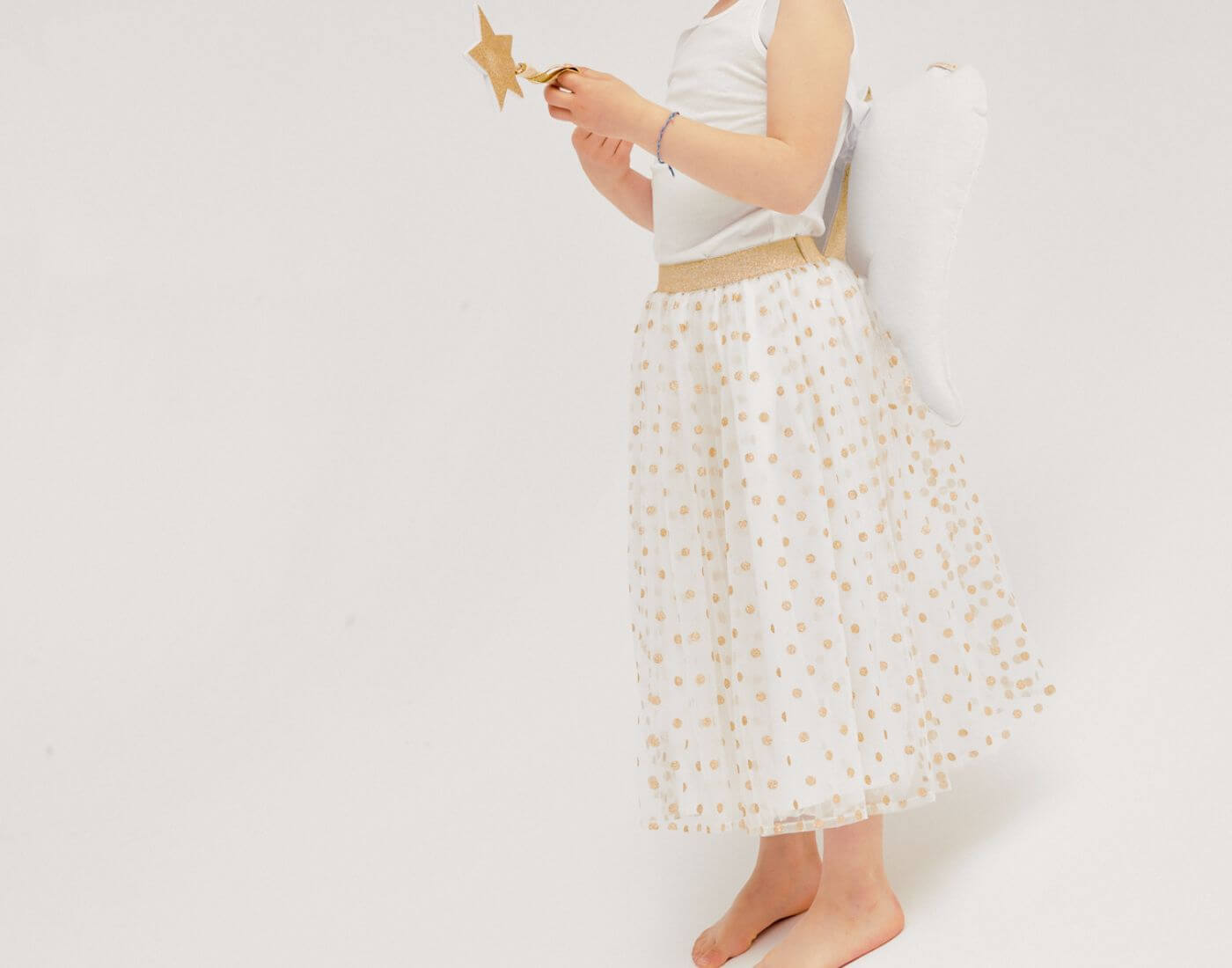 Langer Rock / Tutu - goldene Punkte